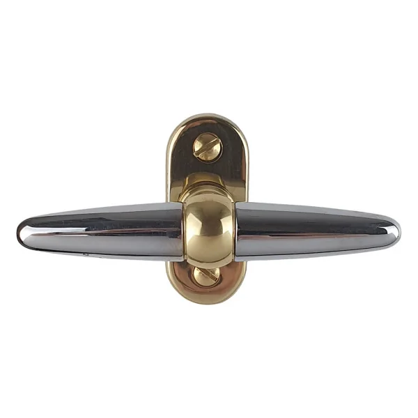 Poignée de fenêtre crémone ROBIN, Laiton chrome brillant et doré poli