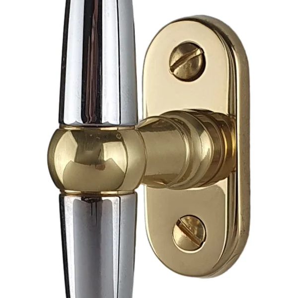 Poignée de fenêtre crémone ROBIN, Laiton chrome brillant et doré poli