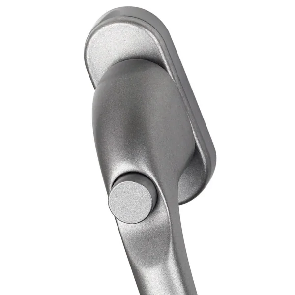 Poignée de fenêtre à bouton poussoir ZENIA, Aluminium anodisé