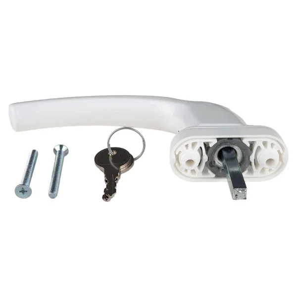 Poignée de fenêtre à clé CLASSIQUE, Aluminium laqué blanc RAL9016