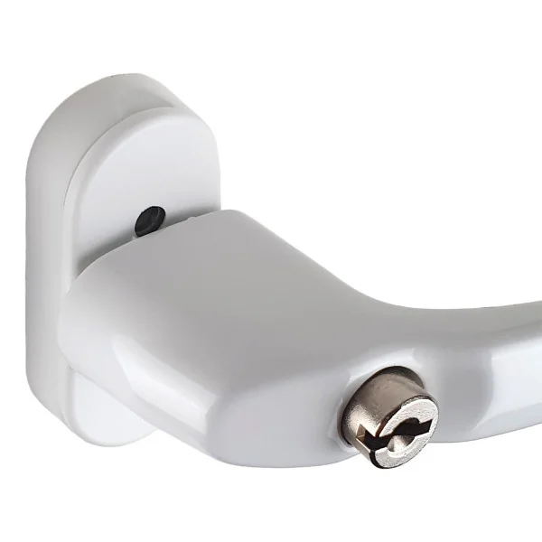 Poignée de fenêtre à clé CLASSIQUE, Aluminium laqué blanc RAL9016