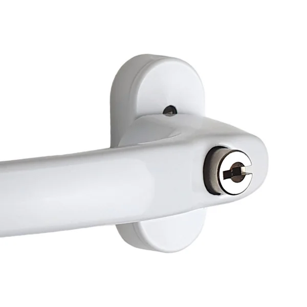 Poignée de fenêtre à clé CLASSIQUE, Aluminium laqué blanc RAL9016