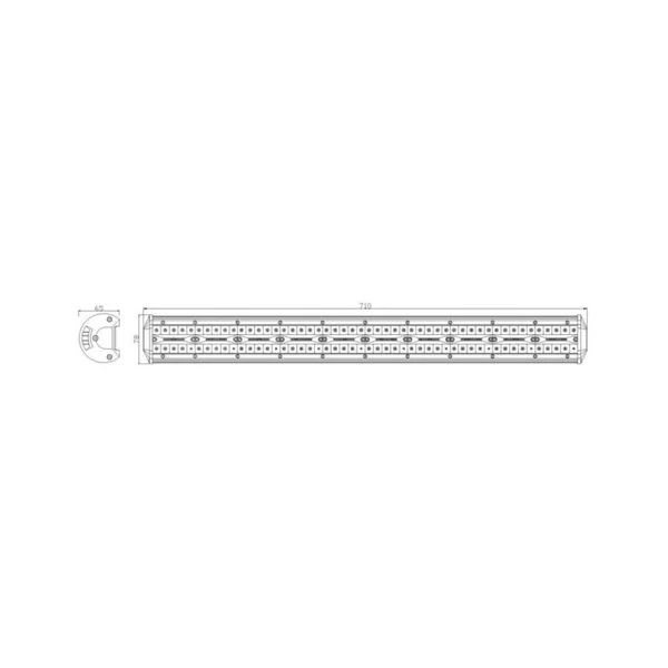 Rampe 200 LEDs - 13000 Lumens - 164W - 12/24V