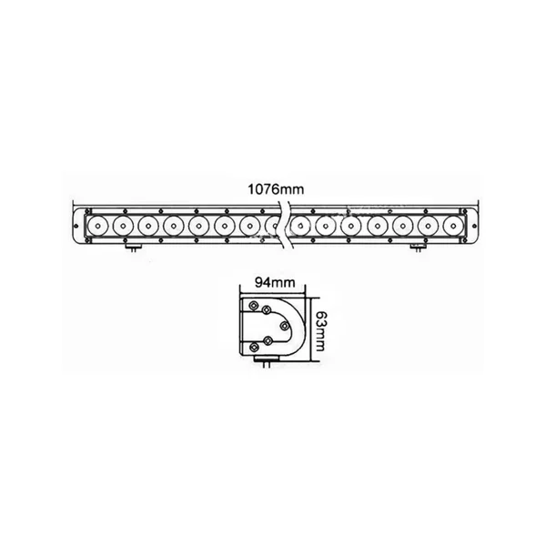 Rampe 26 LEDs - 8450 lumens - 190W - 12/24V