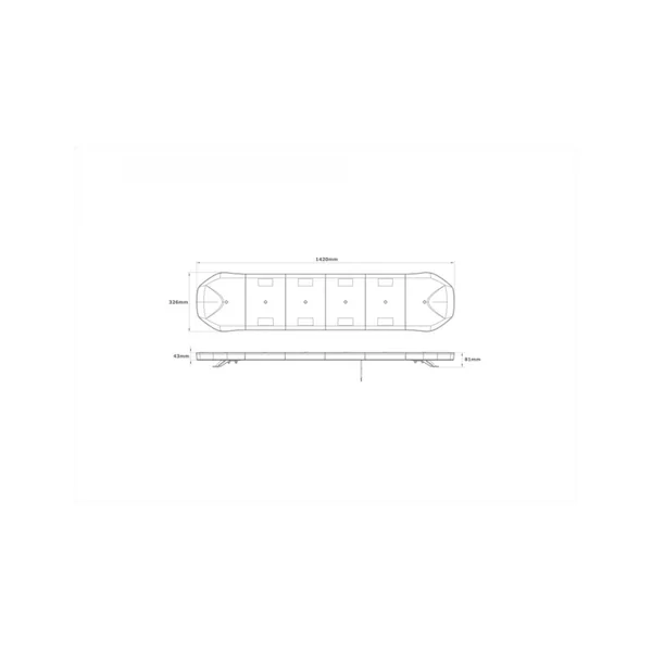 RAMPE DE TOIT ORANGE LED -12/24 V a fixer et magnétique ( 1200 x 326 x 81mm R65 R10 )