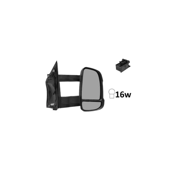 Rétroviseur droit électrique pour FIAT DUCATO III 2014-2023, bras long, dégivrant, feu clignotant orange (16W), Neuf