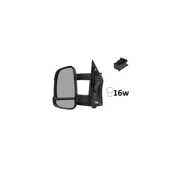 Rétroviseur gauche manuel pour FIAT DUCATO III phase 2, 2014-2023, bras moyen, feu clignotant orange (16W), Neuf