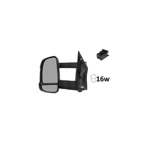 Rétroviseur gauche électrique pour CITROËN JUMPER II 2014-2023, bras long, dégivrant, feu clignotant orange (16W), Neuf