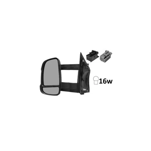 Rétroviseur gauche électrique pour FIAT DUCATO III 2014-2023, bras long, dégivrant, sonde, feu clignotant orange (16W), Neuf