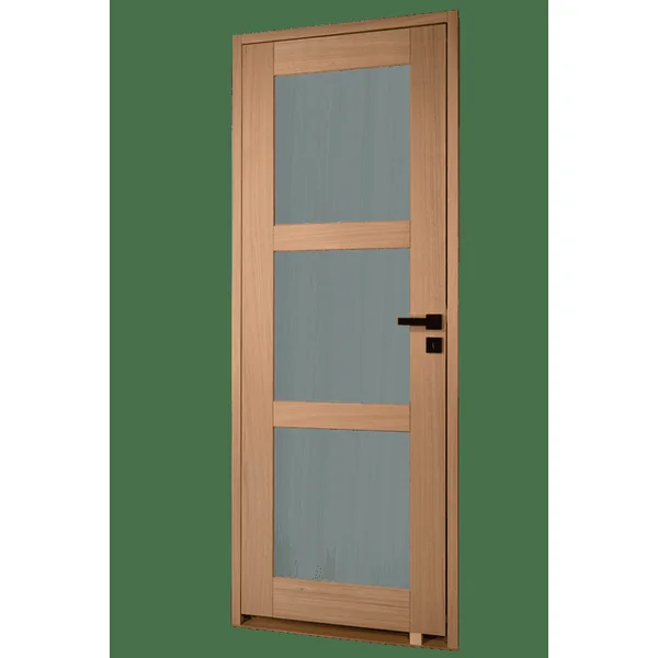 URSA - Bloc porte chêne 3 vitrages