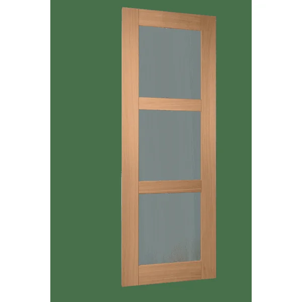 URSA - Porte coulissante chêne 3 vitrages