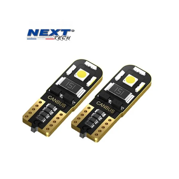 Veilleuses plates T10 W5W 12V non polarisés Canbus nouvelle génération