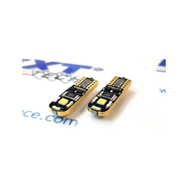 Veilleuses plates T10 W5W 12V non polarisés Canbus nouvelle génération
