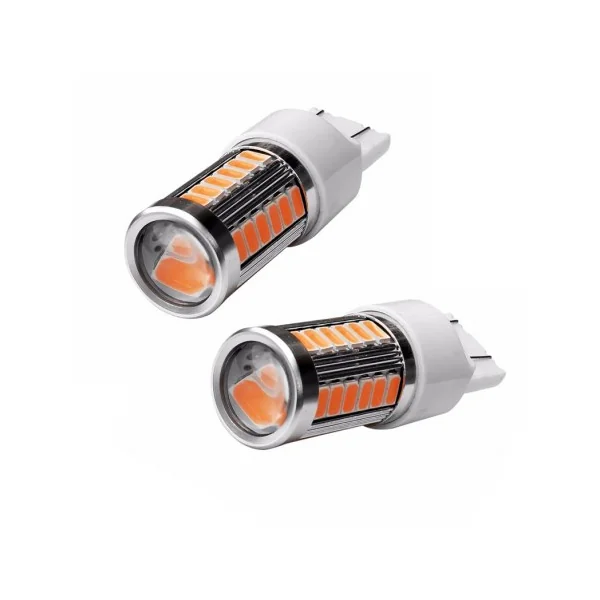 Veilleuses T20 LED W21W ampoules clignotants - Orange