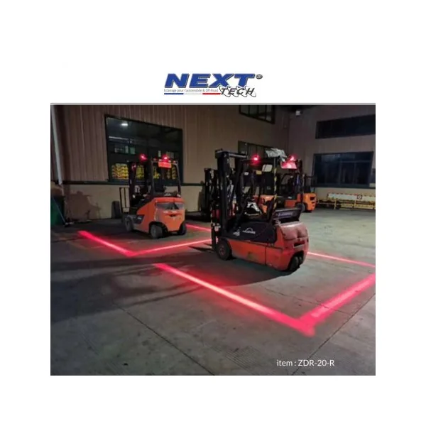 Zone de danger rouge délimitation au sol pour engin de chantier angles morts