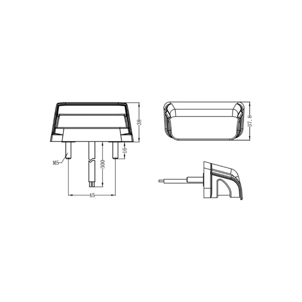 Éclaireur de plaque LED 12/24V – Dimensions 79 x 37.8 x 38 mm